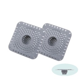 Drain Hair Catcher, Bathtub Drain Protecto 2 PCS （Gray Square）