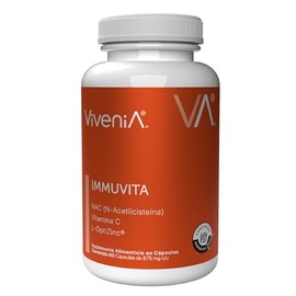 Immuvita | NAC, Vitamina C y L-OptiZinc| Fórmula Antioxidante | Alta Biodisponibilidad | Suplemento Alimenticio para Hombre y Mujer | 60 Cápsulas | Su