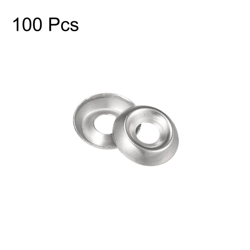 sourcing map Pack of 100 Washers Countersunk Head #6 304