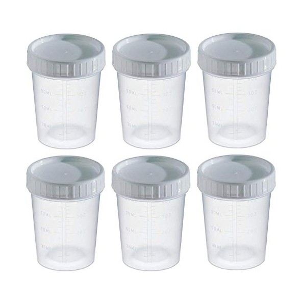 Comfort Axis Graduated Specimen Collection Cups with Grey Lids, 4