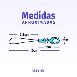 Zetali - 100 Mini Ganchos de colores con herraje para celular y llavero. Accesorios de teléfono movil, broche perico con cordón y argolla para bisutería