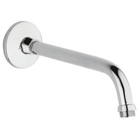 Schläfer 137210 | Shower Arm 1/2 Inch Angled 45° Chrome-Plated Brass with Rosette for Wall Mounting, Shower Hose Diameter 16 mm, Length 150 mm, Universal Connections 1/2 Inch G, Curved Shower Arm