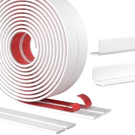 alophoty Flexible Wall Corner Protector, Peel and Stick Wall Molding Trim, Rubber Self Adhesive Molding Trim for Wall Corner Guard, Edge Protector, Ceiling, Countertop, 0.8 in x 10.8 Ft