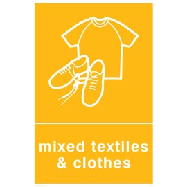 Viking Signs ij1424-a4p-3 m Recycling-Mixed Textiles and Clothing Sign, 3 mm Rigid Plastic, 300 mm H x 200 mm W