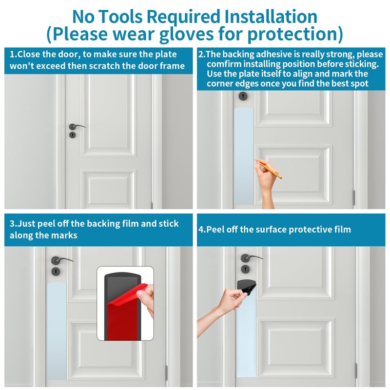 Sanbege 2 Pcs Door Scratch Protection Plate 4" x 22",