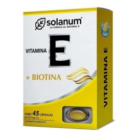 Solanum Pharma Vitamina E  Biotina 45 Cps 550 Mg Cu Sfn Sin Sabor                                                                                     