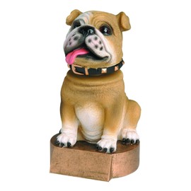 Decade Awards Bulldog Bobblehead Mascot Trophy, Brown - Bulldog Award - 6 Inch Tall - Customize Now