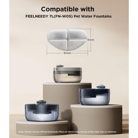 10 Pack Filter Replacement and 10 Pack Pump sponges for FEELNEEDY 7L Dog Water Fountain Pet Water Fountain (FN-W05)