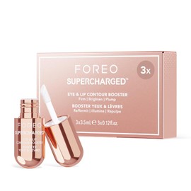 FOREO SUPERCHARGED Eye & Lip Contour Booster - Sérum facial con niacinamida - Antiarrugas - Skincare para contorno de ojos y relleno de labios - Tamaño viaje - 3 cápsulas x 3,5 ml