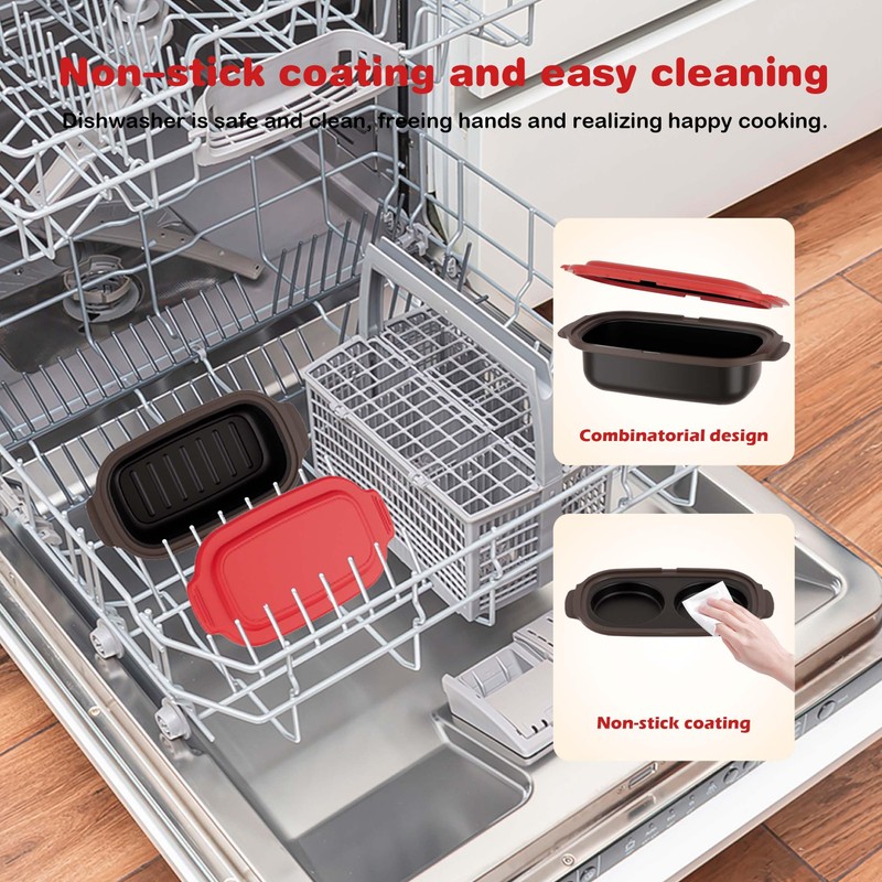 Microwave Grill Pan with Lid for Grilling, Browning, and Crisping