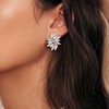EVER FAITH Mujer Marquesa CZ Elegante Nupcial Boda Floral Hoja
