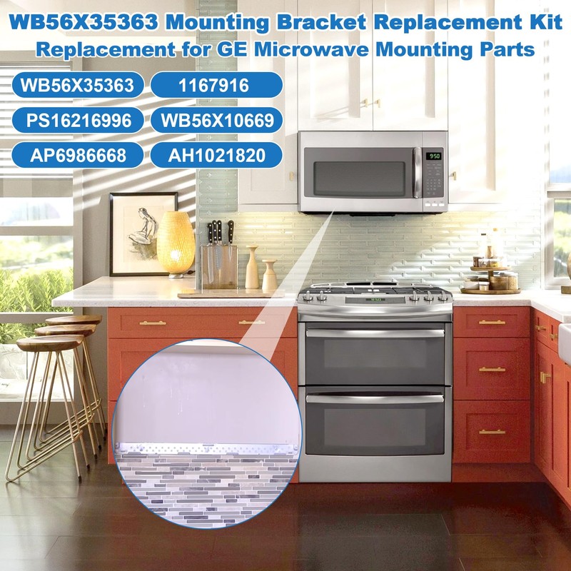 BigHead WB56X35363 Microwave Mounting Plate/Bracket Assembly Replacement for GE Microwave