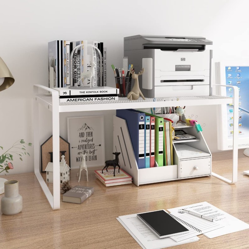 Ymeibe 2 Pack Stackable Cabinet Shelf Organizer - Heavy-Duty Coated