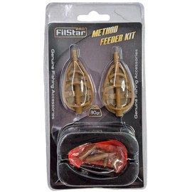PRO FILSTAR Inline Method Feeder Kit Blister 2+1 - Fishing Accessories for Carp Fishing - Flat Method Feeder Basket Fishing 30 g - Fishing Set Complete Professional - Ground Fishing - Carp Accessories