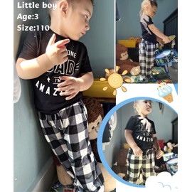 Ekouaer - Pantalones de pijama para niños, paquete de 3 pantalones de dormir, cintura elástica suave, pantalones de pijama a cuadros con 2 bolsillos, Patrón 16, 6-7 Años