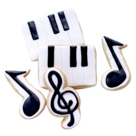 1 Dz. Music Note and Keyboard Cookies! Birthday Favors or Gifts for Teachers!