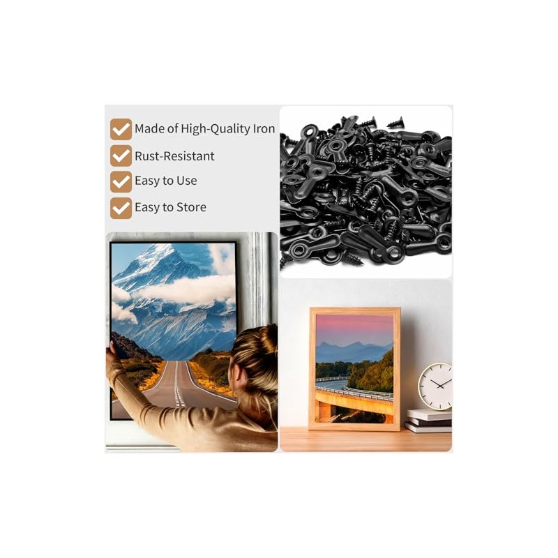 Picture Frame Turn Button Fasteners Set,100 pcs Turn Button Fasteners