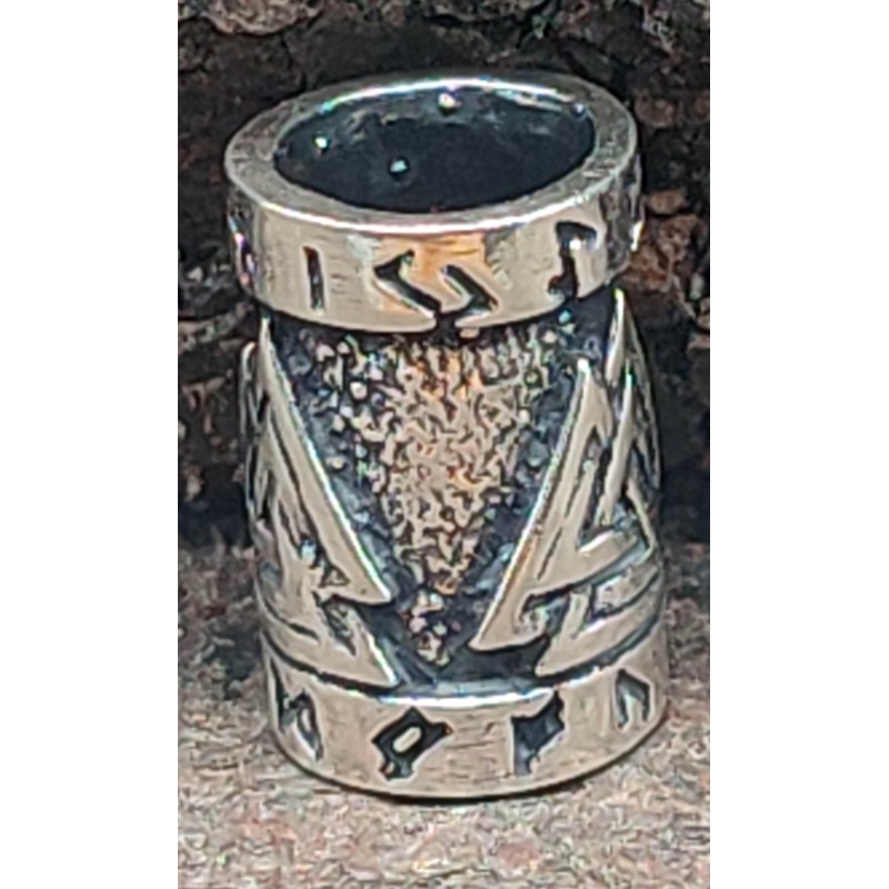 Beard Pearl Curl Bead 925 Silver Wotan Knot 7 mm,