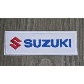 SUZUKI JAPANESE MOTORSPORTS RACING COMPANY WHITE LOGO IRON ON PATCH