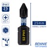 20 x Rennie Tools 25mm PH1 Impact Screwdriver Driver Bits