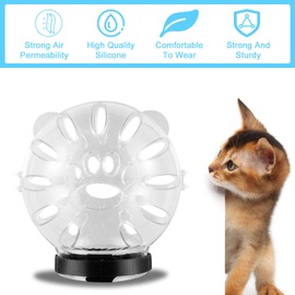 Cat Muzzle and Boots Cat Helmet Cat Mouth Cover Breathable Cat Muzzle for Grooming Anti-Licking Clear Cat Helmet with Paw Cover Cat Kitten Astronaut Helmet for Bathing Shaving Pet Tools(Small)