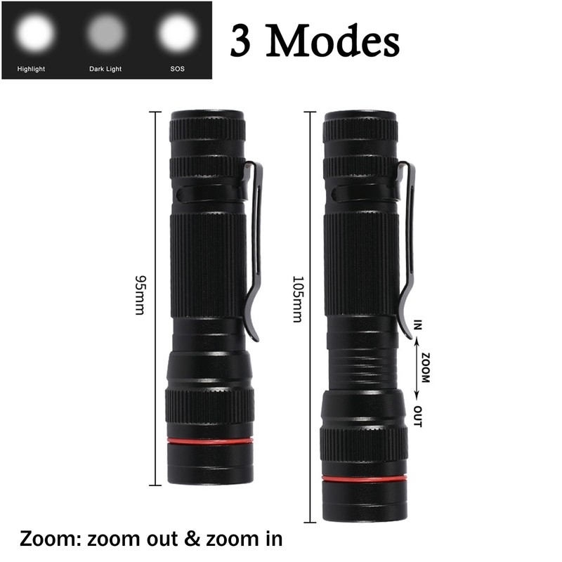 Wrrozz LED Flashlight Rechargeable 2 Pack, High Lumens Tactical flahlight,