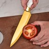 Kitchen Knife Set Non Stick Knives with Block, Serrated Steak