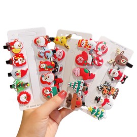 Hair Pins, Christmas Hair Clips, 30-Piece Set, Cute, Bowknots, Santa Claus, Snowman, Elk, Hair Accessories, Stylish, Girls, Hair Ornament, Festivals, Gift, Party Supplies, Decorative Tools, Colorful