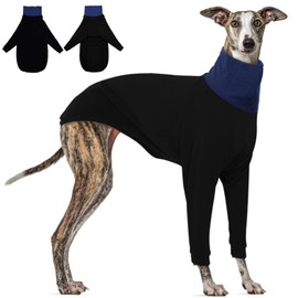 DENTRUN Italian Greyhounds Clothes Dog Cozy Sweater, Fluffy Fleece Jumper Soft Pyjamas for Greyhound-shapped Whippet-Like Dogs, Turtleneck Warm Dog Lightweight Sweatshirt for Cold Weather