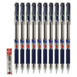 CELL My Gel Pens, BLUE, 0.5mm Fine Point, Pack of 10, Smooth Writing, Perfect School Office Home Use, ZOFAX Black Ball Pen