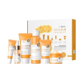 BeauBase Vitamin C Gesichtspflege Set, Gesichtspflege Set Teenager Mädchen, Hautpflege Reisegröße (Sonnenschutz)