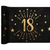 SANTEX 6787-18-30, Tischläufer mit glitzerndem Alter, Metall, Schwarz/Gold, 18 Jahre
