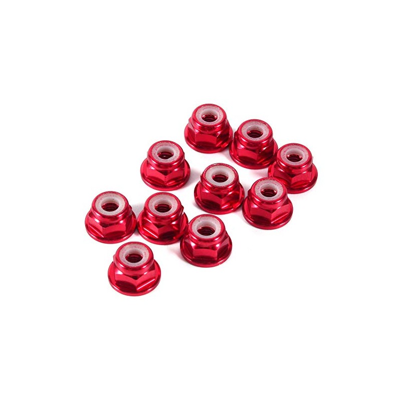 Self Locking Hex Nuts Pack of 10 Red M3 Nuts,