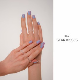 NAILOG Semi Cured Gel Nail Strips 20 Pcs Gel Nail Stickers | Buy 2 Get 1 UV Lamp| Extra Long Nail Wraps with Glossy Gel Finishing | Star Kisses