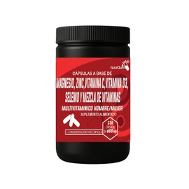 Multivitamínico Hombre/Mujer con Magnesio, Zinc, Vitamina C, Vitamina D3 y Selenio | Vitaminas A, B, C y E | 230 Cápsulas de 600 mg | Suplemento Alimenticio | IsaaQuim