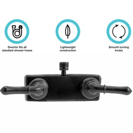 Dura Faucet DF-SA100C-MB RV Shower Faucet Valve Diverter with Classical Handles (Matte Black)