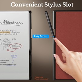 CoBak Case for Remarkable Paper Pro Color Tablet 11.8" 2024 Released- Smart Auto Sleep/Wake Folio Lightweight Protective Cover with Built-in Pen Holder and Nibs Holder (Wine Red)