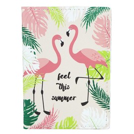 Girls Flamingo Passport Cover For Girls Women Passport Horder PU Leather Travel Passport Book Holder For Teens (Flamingo 1014B)