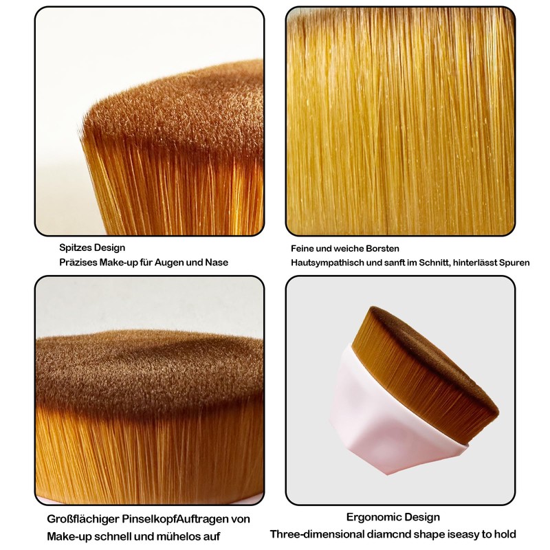 2 Pieces Foundation Brushes, 2 Pieces Set of Makeup Sponges