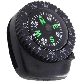 Mini Black Button Navigation Device - Compact Survival Compass for Hiking, Camping, Boating - Liquid-Filled Pocket Compass for Trekking, Wristband Navigation Tool, Compasses