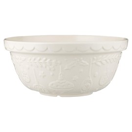 Mason Cash Merry & Bright S16 (3.17 Qt) Embossed Mixing Bowl | Cream