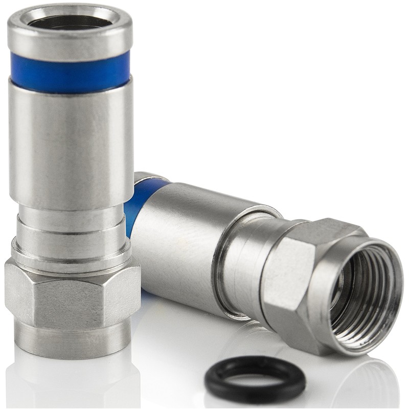 POPPSTAR 50x SAT F-Quick Mount Connectors, F-Compression Connector for Coaxial