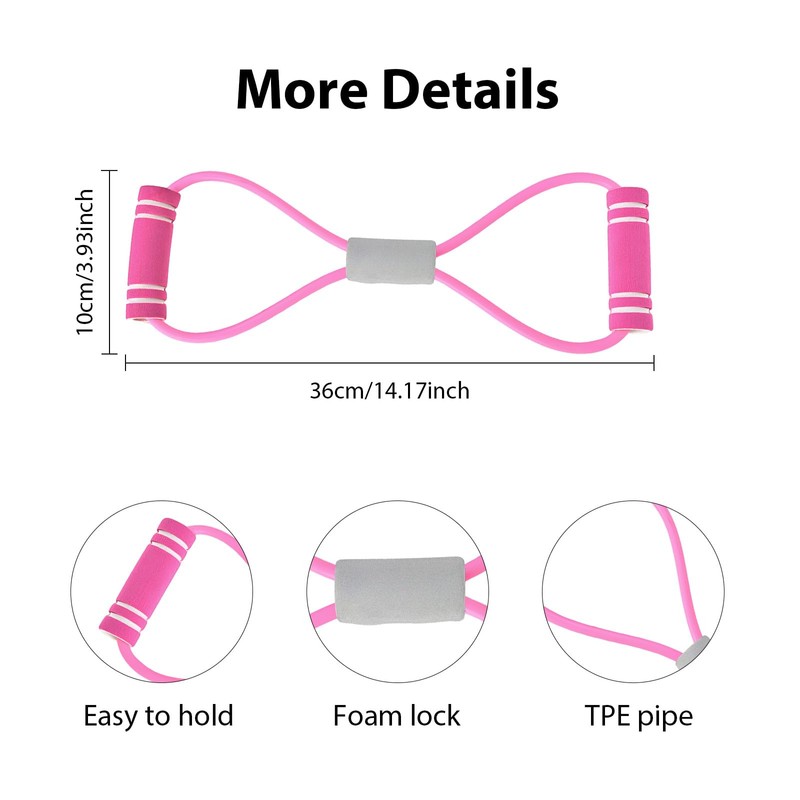 atnayo 3 Pcs Figure 8 Resistance Band,Resistance Bands with Handle(pink+blue+purple)