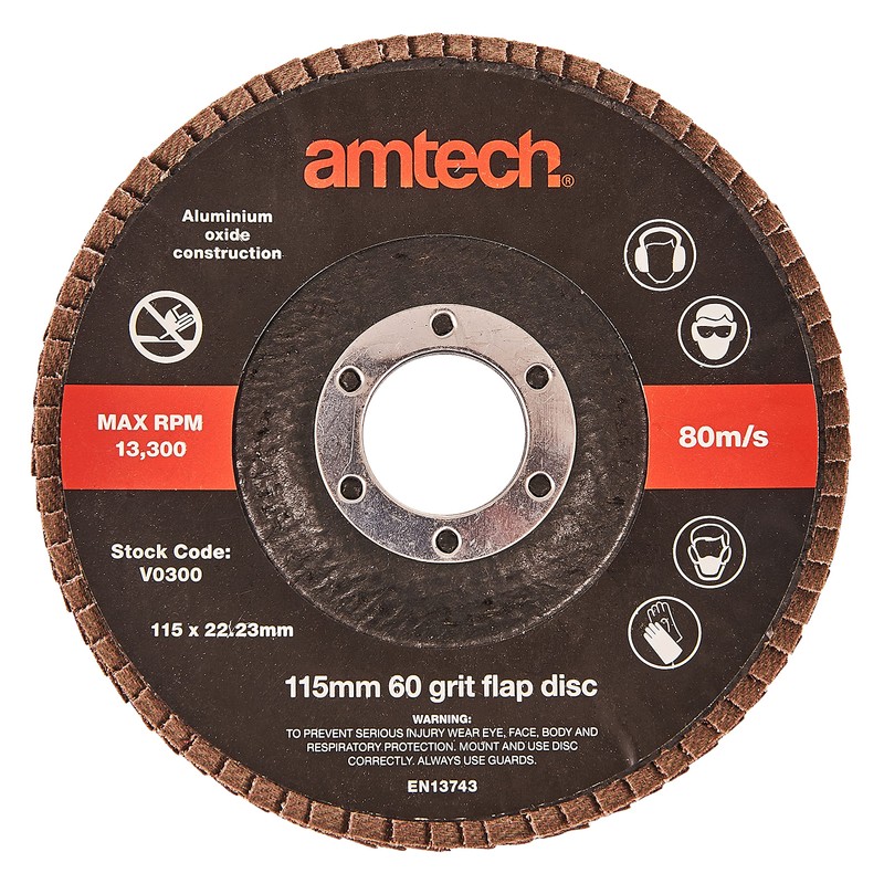 Amtech V0300 115mm 60 grit Flap disc