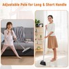 VOOWO Broom with Dustpan Combo Set, 46" Stainless Steel Broom