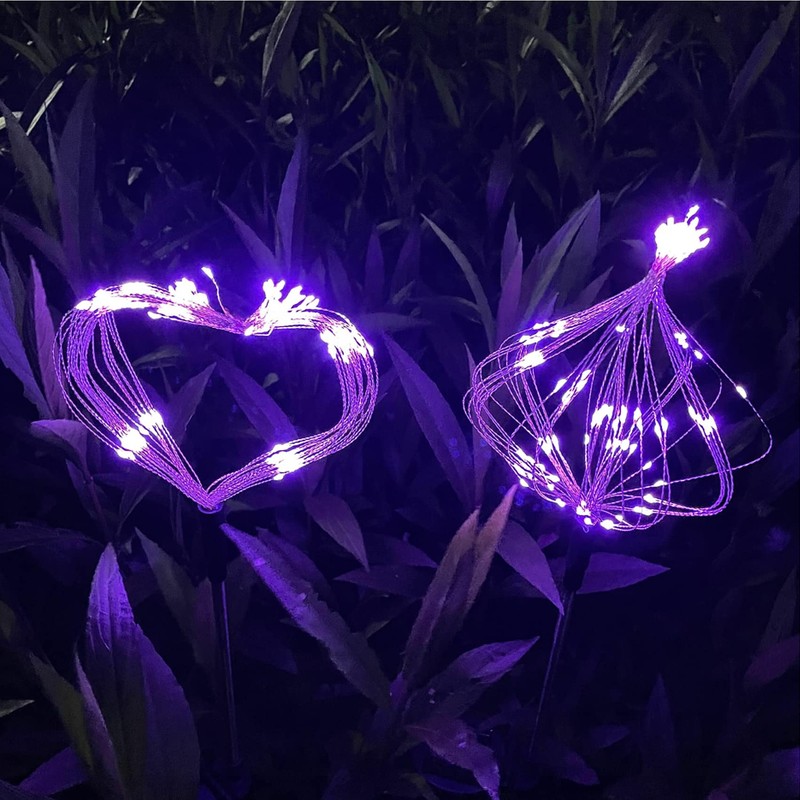 JJGoo Solar Firework Lights, 2 Pack 120 LEDs 2 Lighting