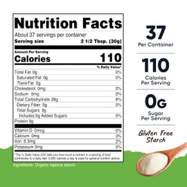 Nutriost Organic Tapioca Flour (2.5 LB) - Gluten-Free, Non-GMO