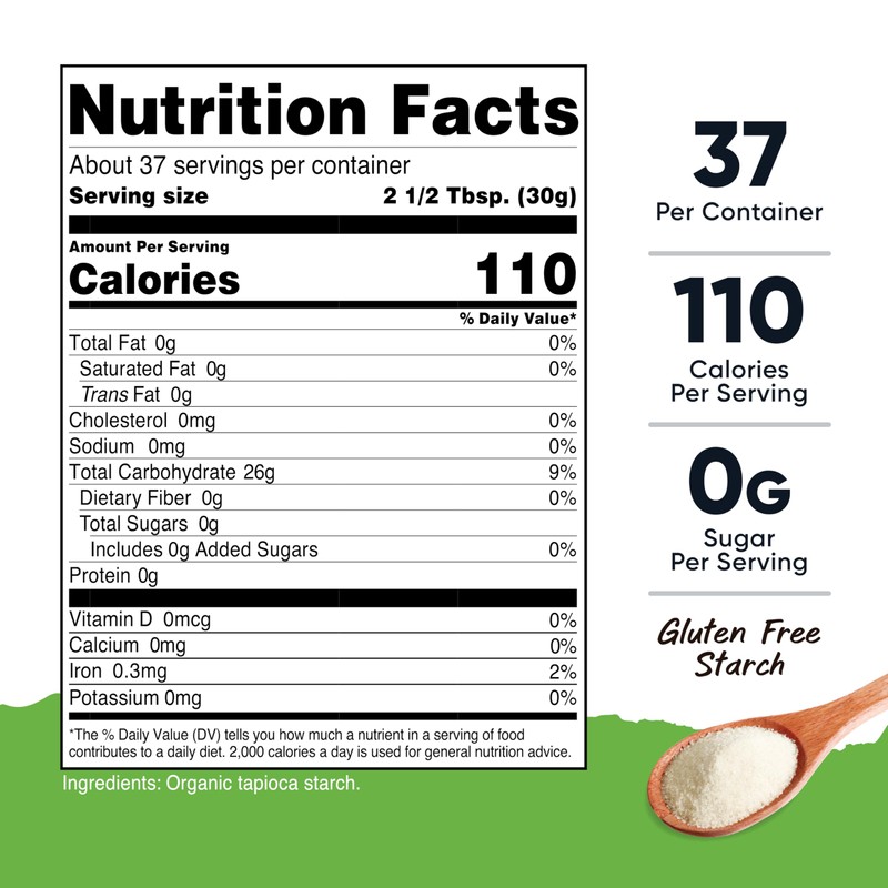 Nutriost Organic Tapioca Flour (2.5 LB) - Gluten-Free, Non-GMO
