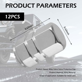 Zikefest 12PCS Tire Valve Stem Caps, Anodized Aluminum Tire Valve Caps, Car Stem Covers Accessories, Universal for Cars, Trucks, Motorcycles, Bikes (Silver)