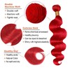 Red Body Wave Bundles Burgundy Human Hair Bundles Mixed Length